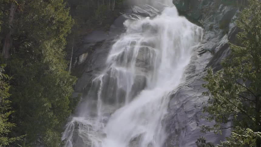 A waterfall rolling down a cliff side