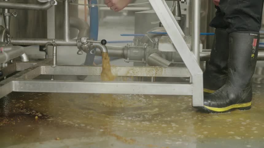 A water leaks at factory