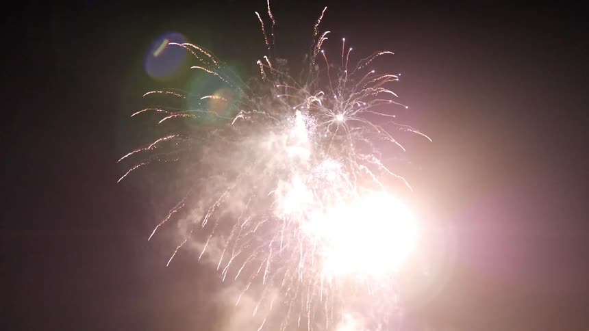 Fireworks exploding against a dark sky