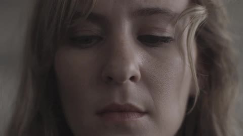 A sad looking woman