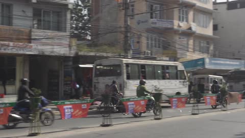 People commuting in a large town