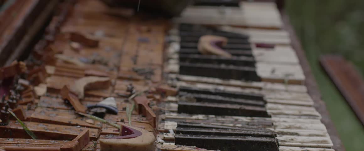 A piano being destroyed