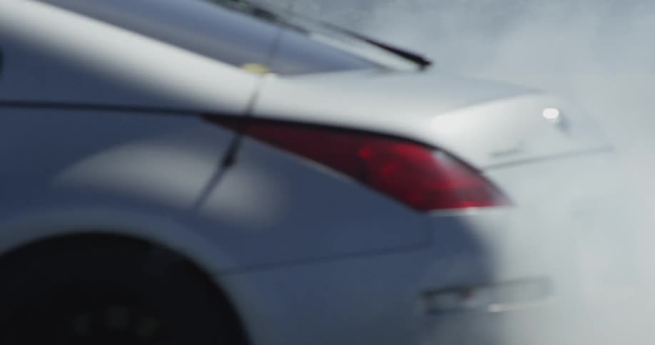 A person drifting a car