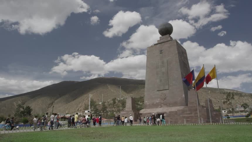 People gathered to visit a monument