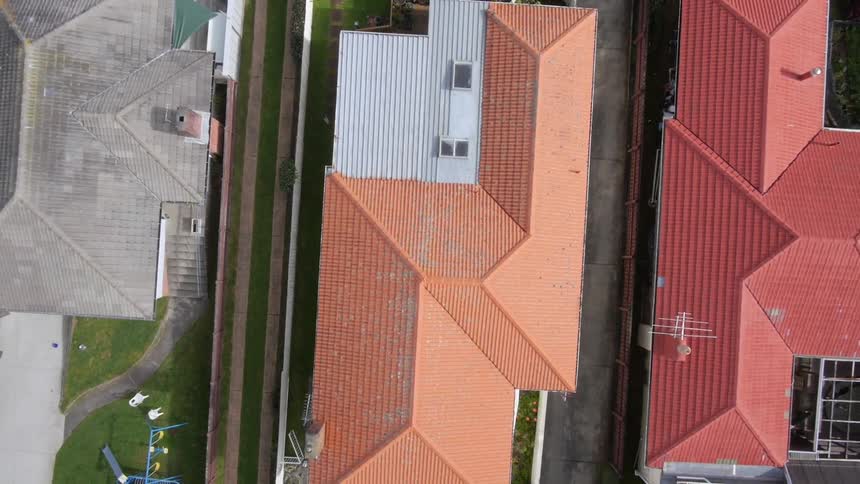 Homes are lined up in a residential area