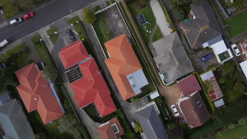 An aerial view of neighborhood house