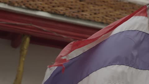 Thailand flag blows in the wind