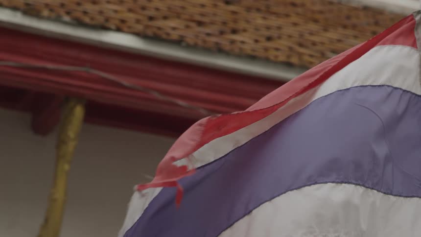 Thailand flag blows in the wind