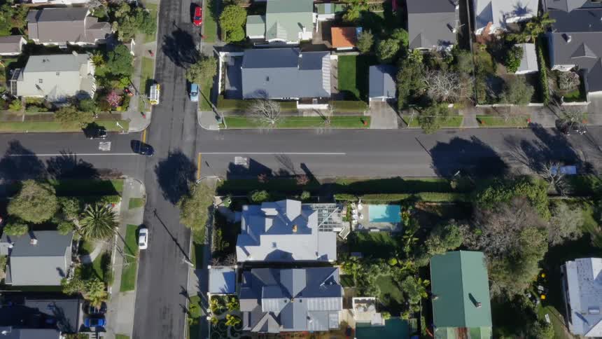 Homes are lined up on the streets of a residential area