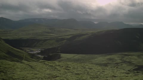 Aerial view of a mountain range