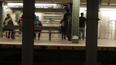 A subway car going past