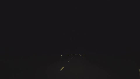 Driving at night in darkness