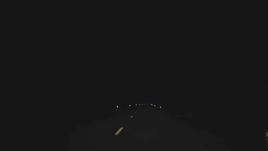 Driving at night in darkness