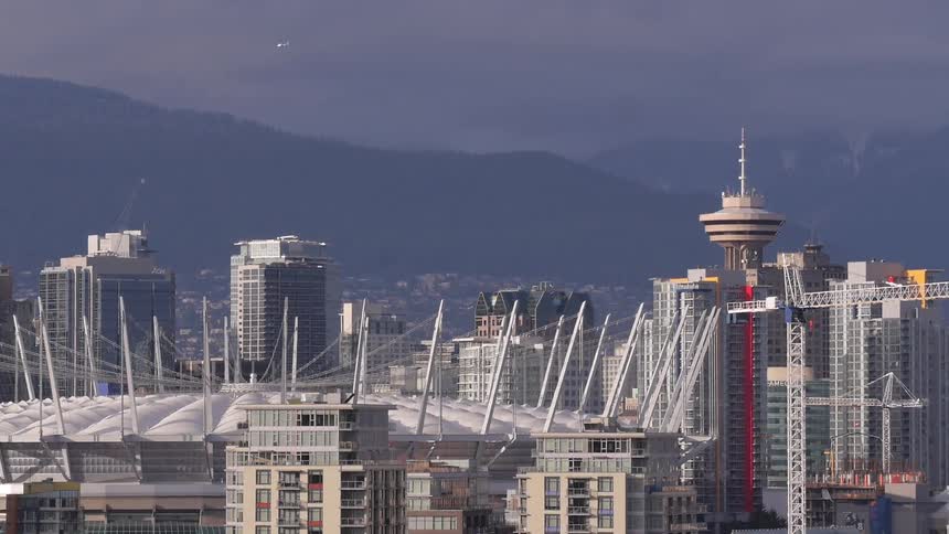 A city is near a mountain