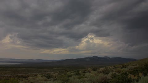 Clouds roll  into the view in the distance