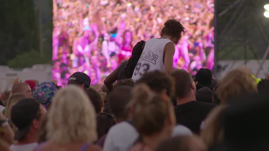 People are enjoying an outdoor concert