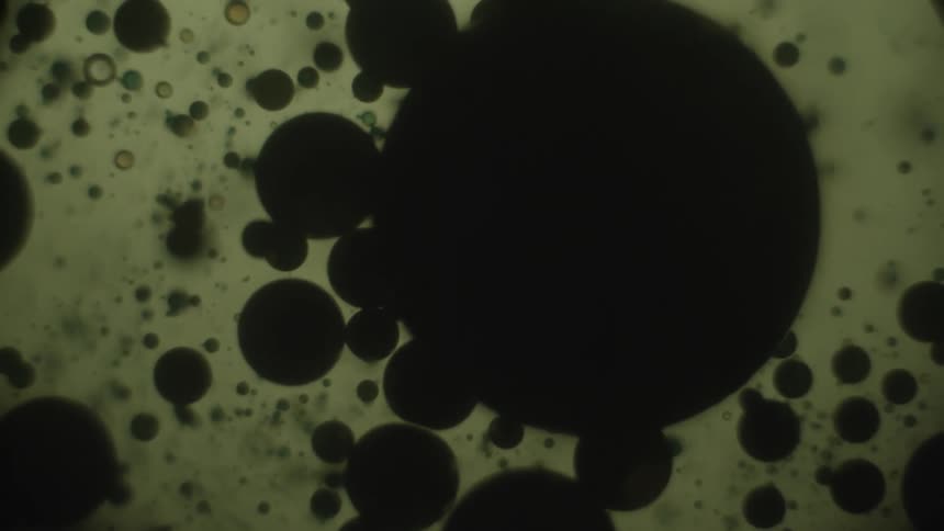 An eerie scenery of a close up molecule