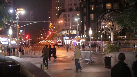 A busy night street in china