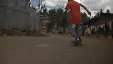 A person riding a sakeboard