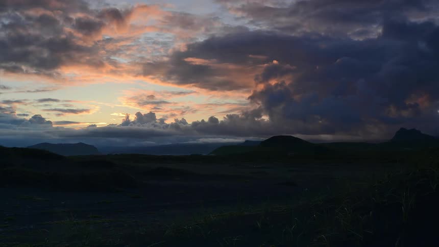 Clouds roll  into the view in the distance