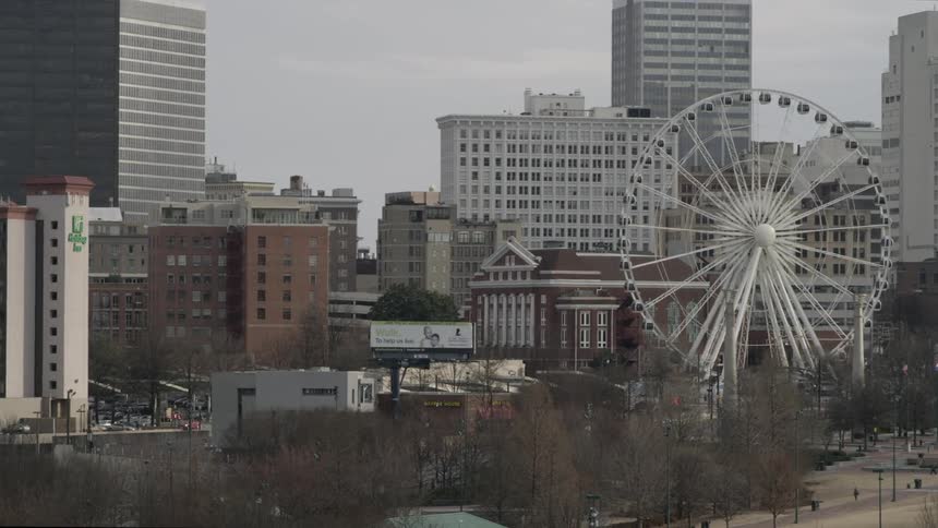 A carnival in the middle of a city