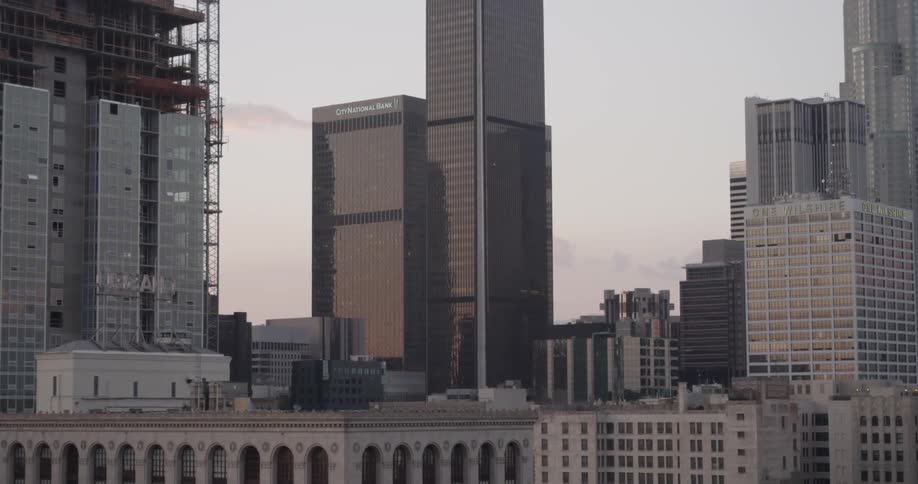 Skyscrapers stand tall in the city