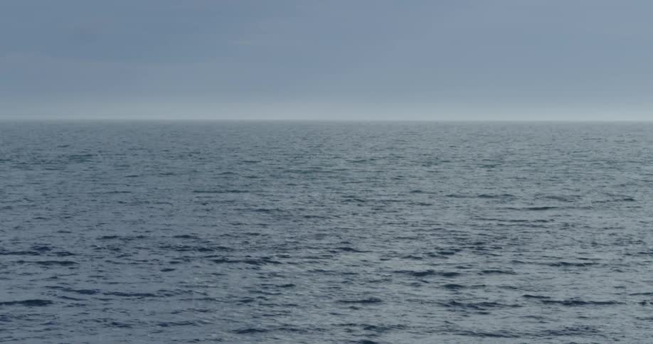 Water waving gently against a horizon