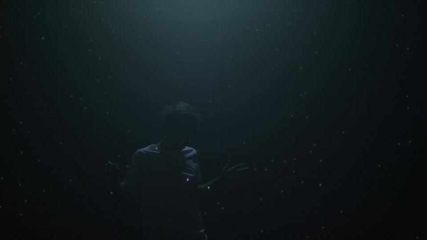 The man hits a dot that drops light everywhere
