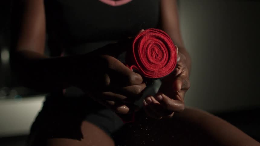 The person spins the cloth