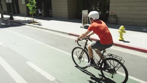 A person riding a bike