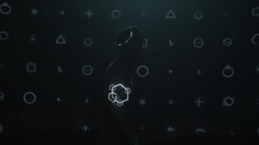 Geometric shapes shown on a person