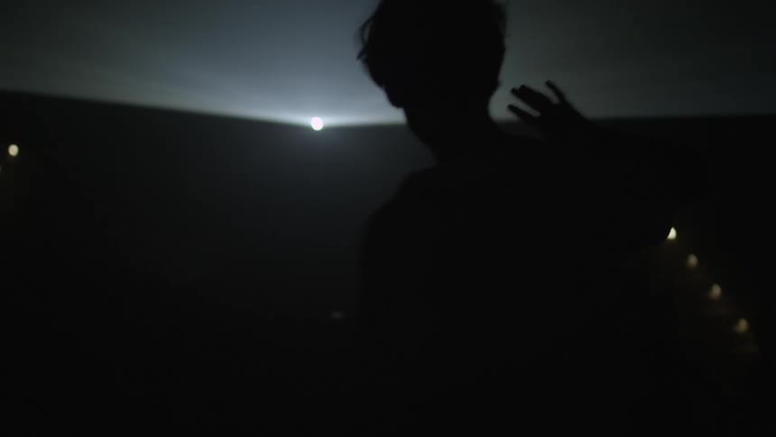 The person is blinded by the light